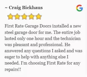 1st rate customer review