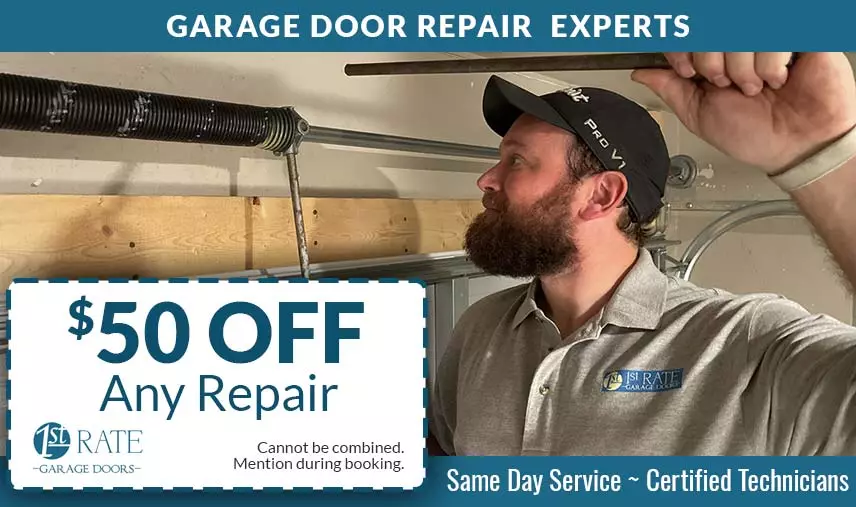 $50 off any garage door repair - 1st rate